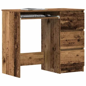 Bureau 90 x 45 x 76 cm vieux bois bois d'ingénierie – vue d’ensemble