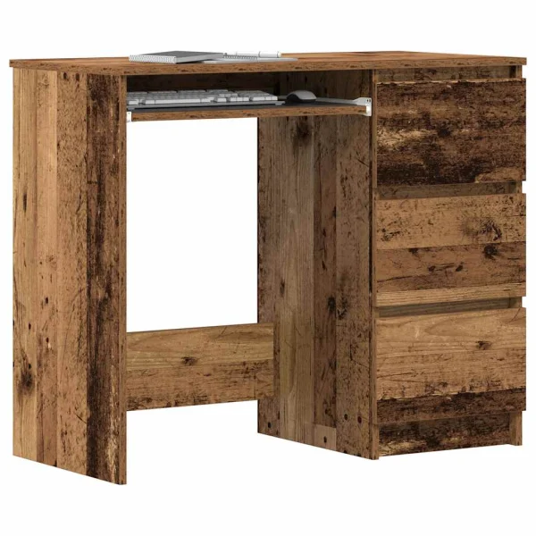 Bureau 90 x 45 x 76 cm vieux bois bois d'ingénierie – vue d’ensemble