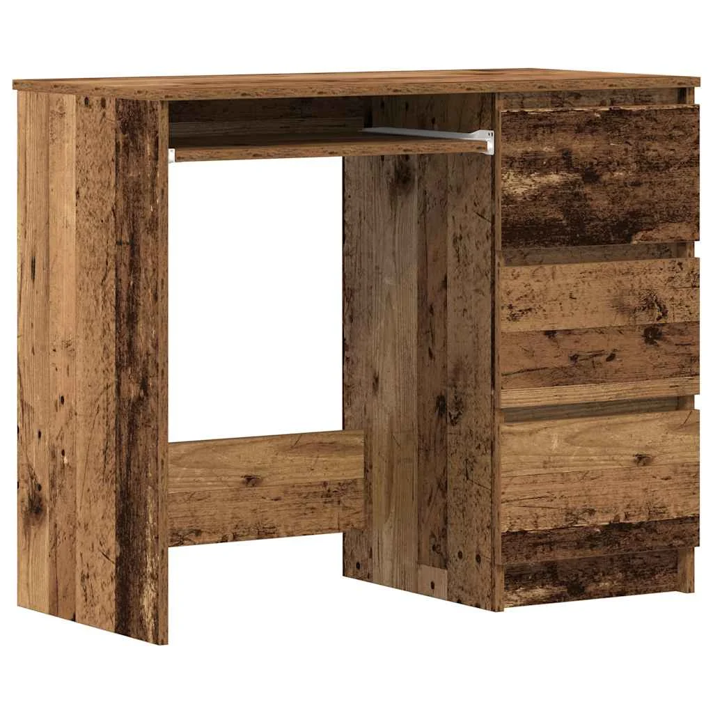 Bureau 90 x 45 x 76 cm vieux bois bois d'ingénierie – vue de côté