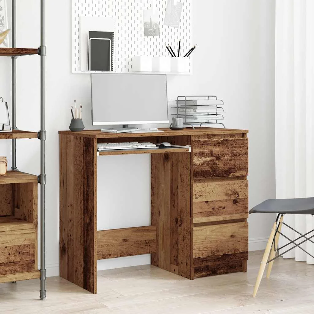 Bureau 90 x 45 x 76 cm vieux bois bois d'ingénierie – vue de détail