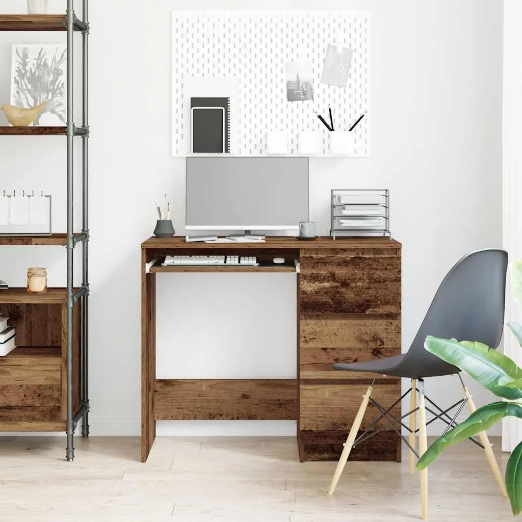 Bureau 90 x 45 x 76 cm vieux bois bois d'ingénierie – vue en situation