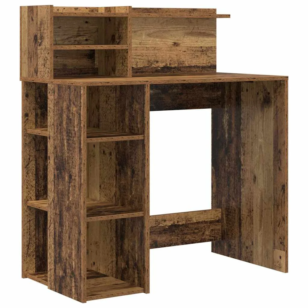 Bureau 90 x 48 x 101,5 cm bois ancien bois d'ingénierie – vue de côté