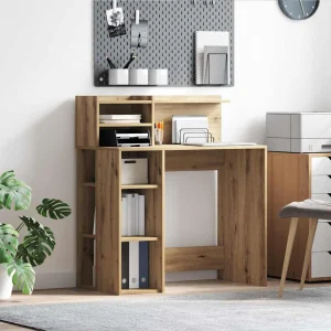 Bureau 90 x 48 x 101,5 cm chêne artisanal bois d'ingénierie – vue d’ensemble