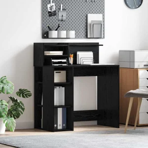 Bureau 90 x 48 x 101,5 cm chêne noir bois d'ingénierie – vue d’ensemble