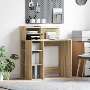 Bureau 90 x 48 x 101,5 cm chêne sonoma bois d'ingénierie – vue d’ensemble