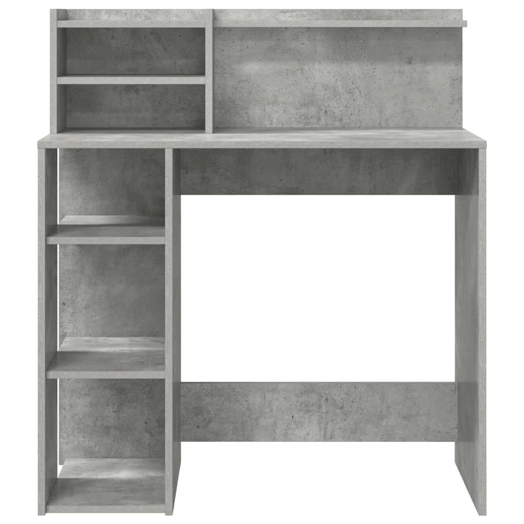 Bureau 90 x 48 x 101,5 cm gris béton bois d'ingénierie – vue de dessus