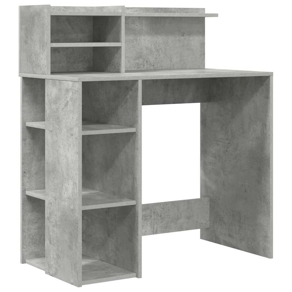 Bureau 90 x 48 x 101,5 cm gris béton bois d'ingénierie – vue de côté