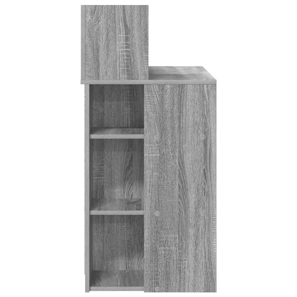Bureau 90 x 48 x 101,5 cm sonoma gris bois d'ingénierie – vue de dos