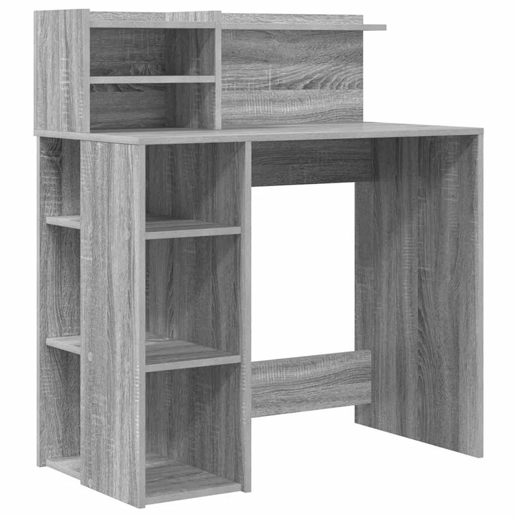 Bureau 90 x 48 x 101,5 cm sonoma gris bois d'ingénierie – vue de côté