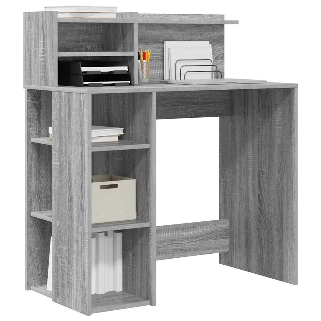 Bureau 90 x 48 x 101,5 cm sonoma gris bois d'ingénierie – vue de détail