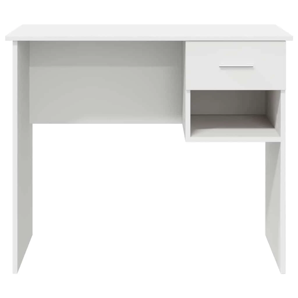 Bureau 90 x 49 x 75 cm blanc bois d'ingénierie – vue de dos
