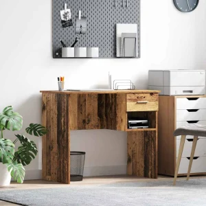 Bureau 90 x 49 x 75 cm bois ancien bois d'ingénierie – vue d’ensemble