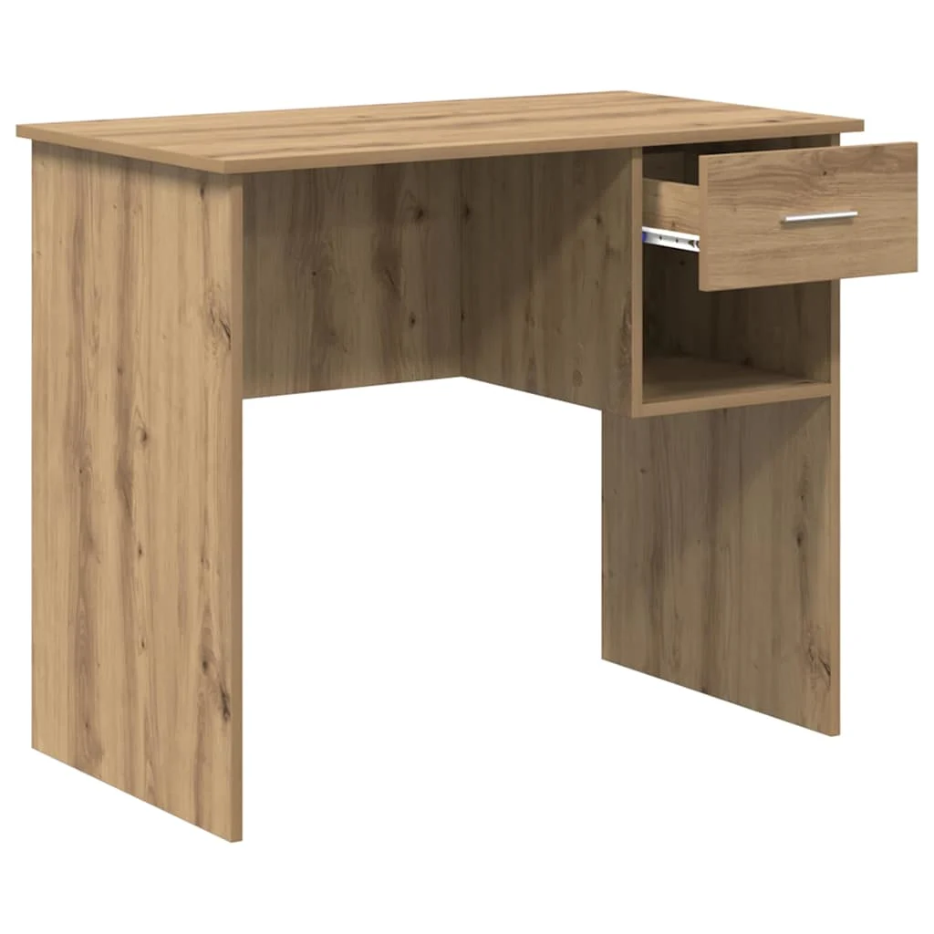 Bureau 90 x 49 x 75 cm chêne artisanal bois d'ingénierie – vue de dessus