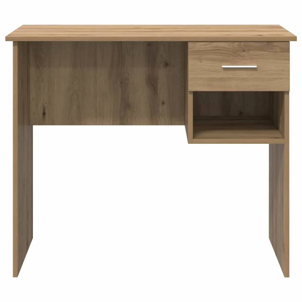 Bureau 90 x 49 x 75 cm chêne artisanal bois d'ingénierie – vue de dos
