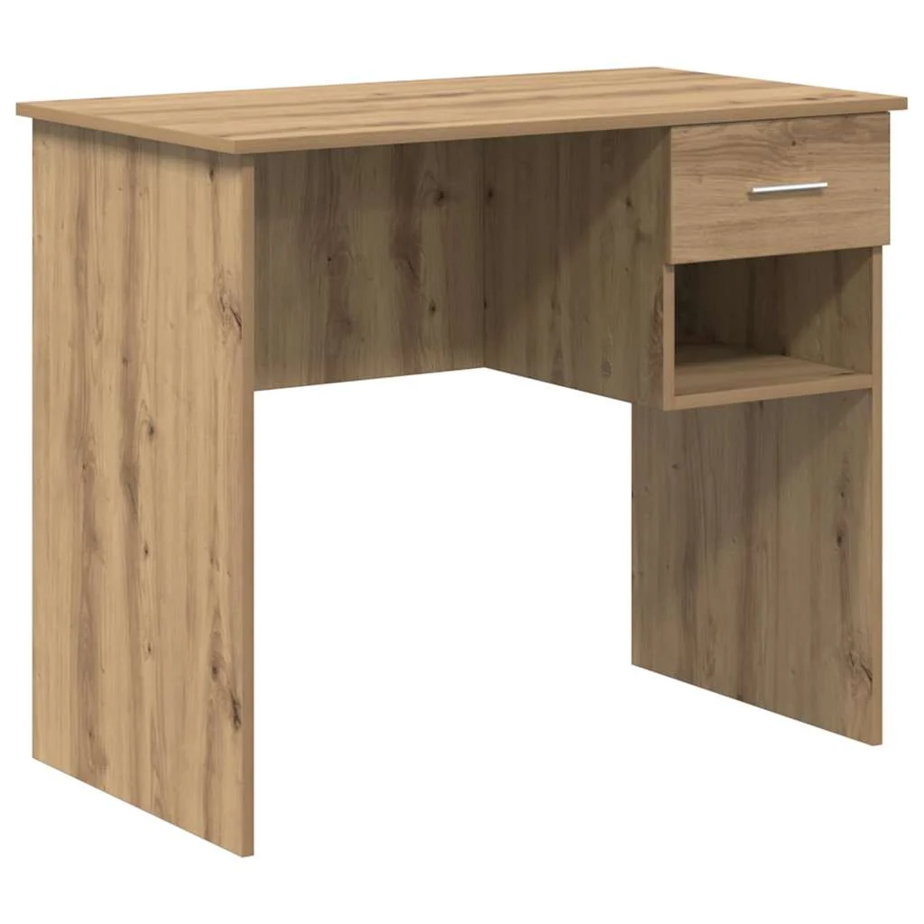 Bureau 90 x 49 x 75 cm chêne artisanal bois d'ingénierie – vue de côté