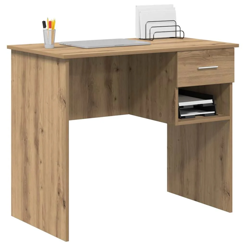 Bureau 90 x 49 x 75 cm chêne artisanal bois d'ingénierie – vue de détail