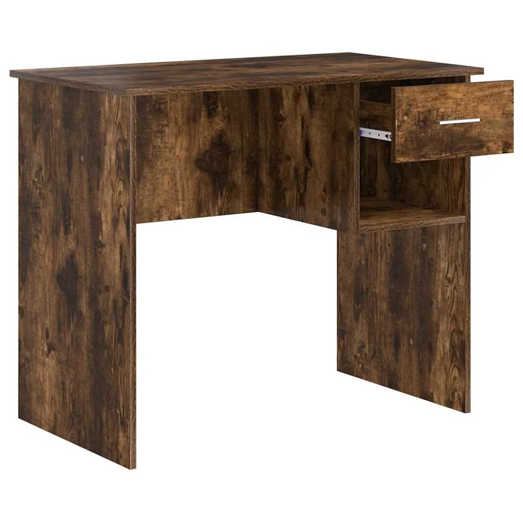 Bureau 90 x 49 x 75 cm chêne fumé bois d'ingénierie – vue de dessus