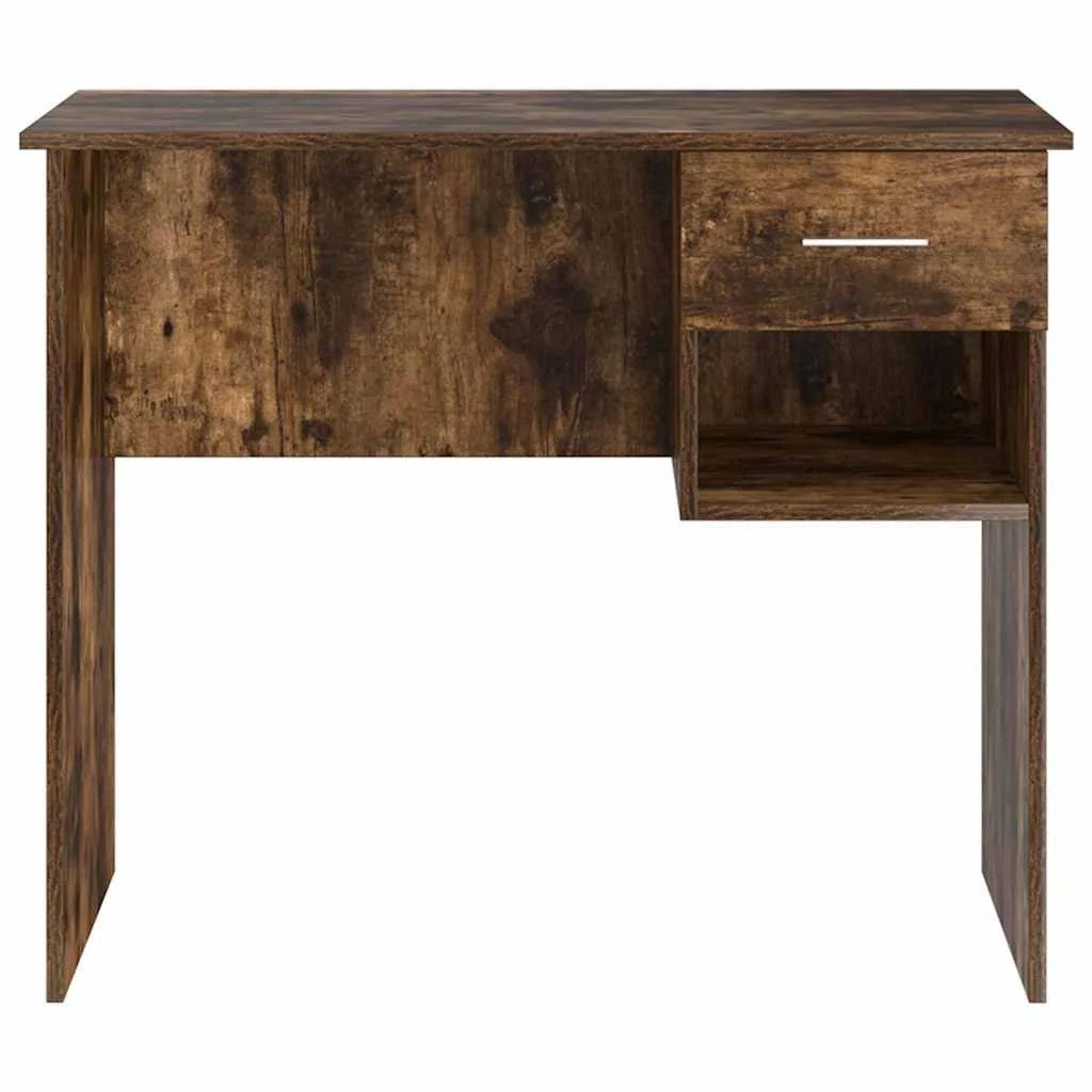 Bureau 90 x 49 x 75 cm chêne fumé bois d'ingénierie – vue de dos