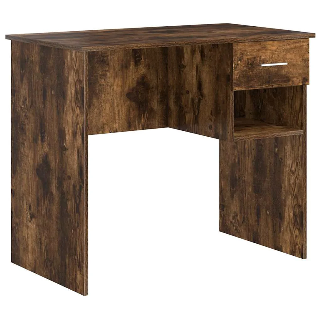 Bureau 90 x 49 x 75 cm chêne fumé bois d'ingénierie – vue de côté