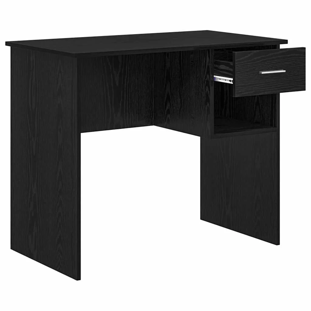 Bureau 90 x 49 x 75 cm chêne noir bois d'ingénierie – vue de dessus