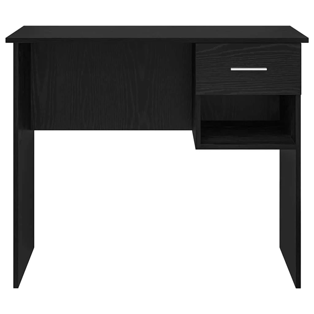Bureau 90 x 49 x 75 cm chêne noir bois d'ingénierie – vue de dos