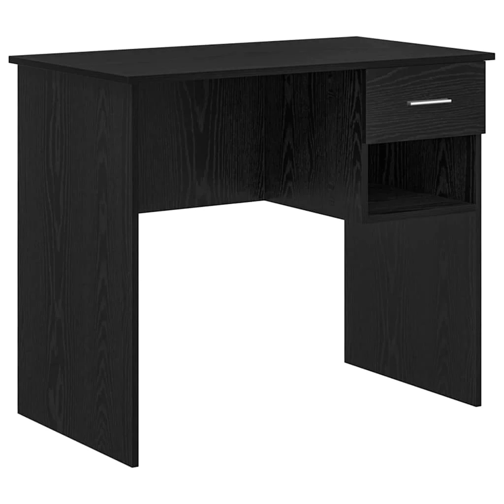 Bureau 90 x 49 x 75 cm chêne noir bois d'ingénierie – vue de côté