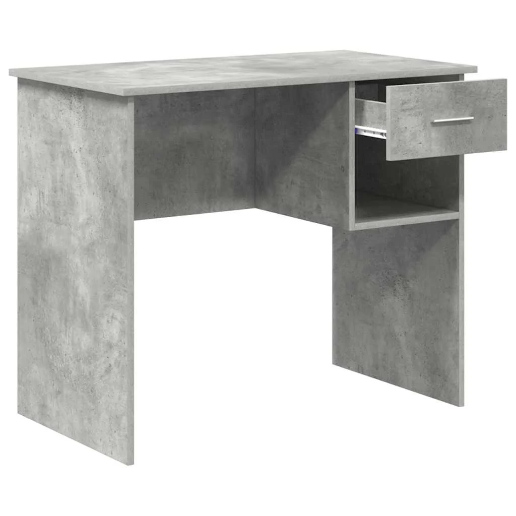 Bureau 90 x 49 x 75 cm gris béton bois d'ingénierie – vue de dessus