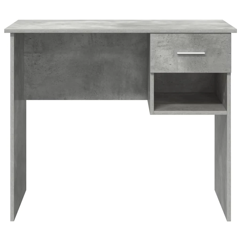 Bureau 90 x 49 x 75 cm gris béton bois d'ingénierie – vue de dos