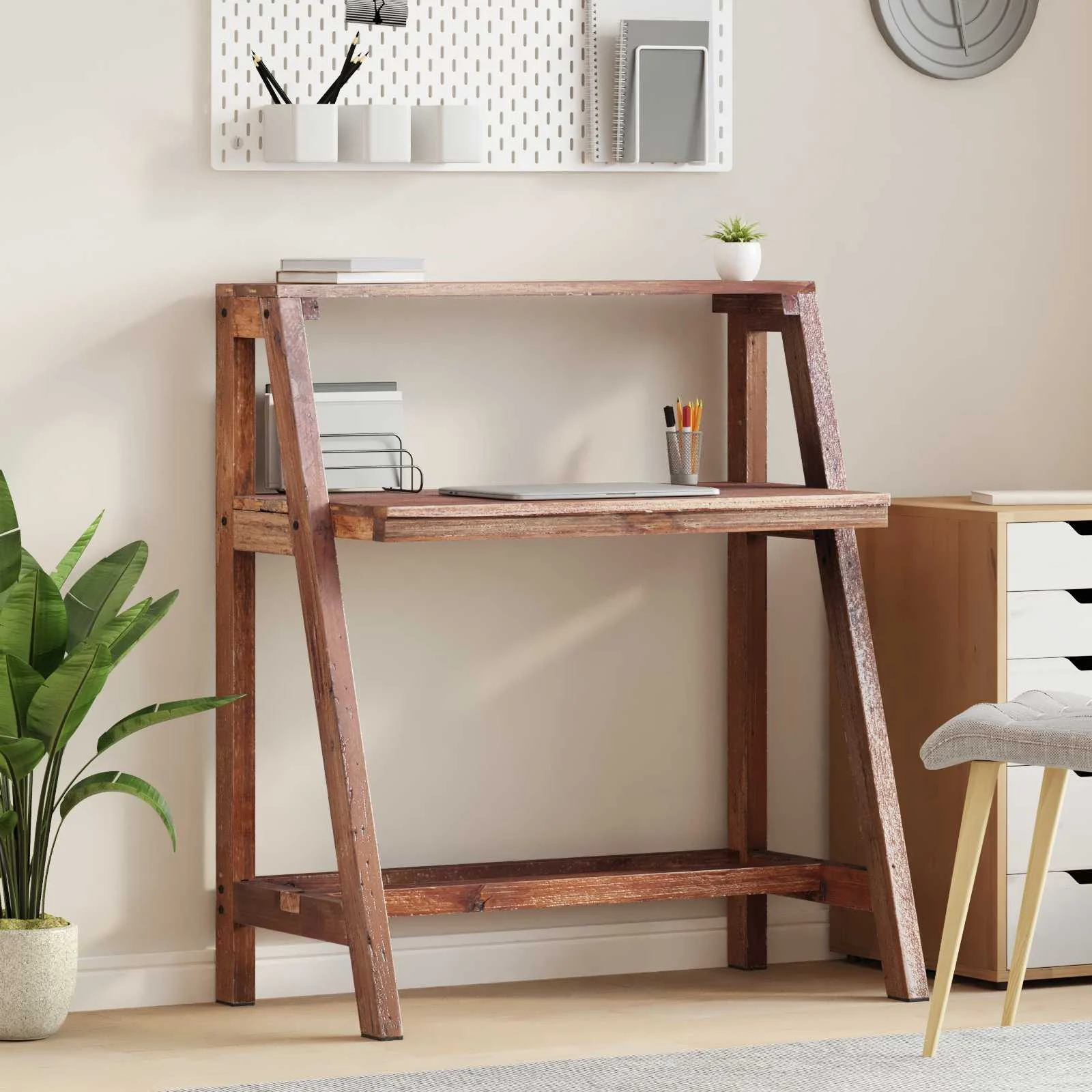 Bureau 90 x 50 x 103 cm brun – vue d’ensemble