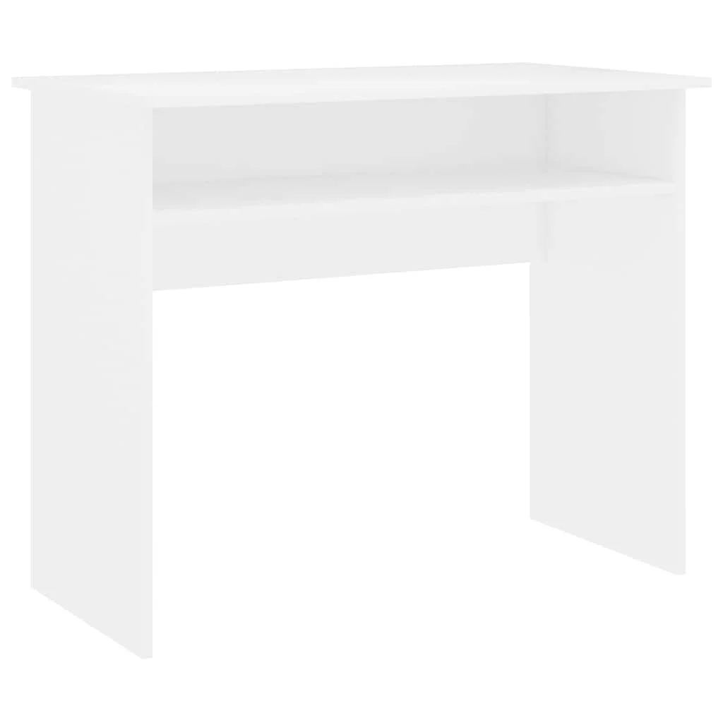 Bureau 90 x 50 x 74 cm blanc bois d'ingénierie – vue de côté
