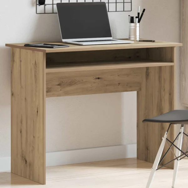 Bureau 90 x 50 x 74 cm chêne artisanal bois d'ingénierie – vue d’ensemble
