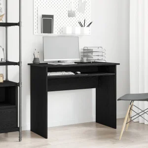 Bureau 90 x 50 x 74 cm chêne noir bois d'ingénierie – vue d’ensemble