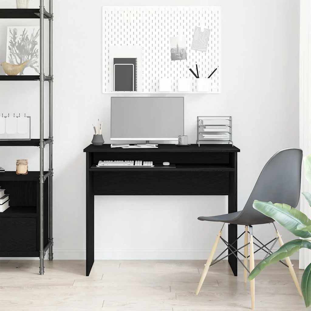 Bureau 90 x 50 x 74 cm chêne noir bois d'ingénierie – vue de détail