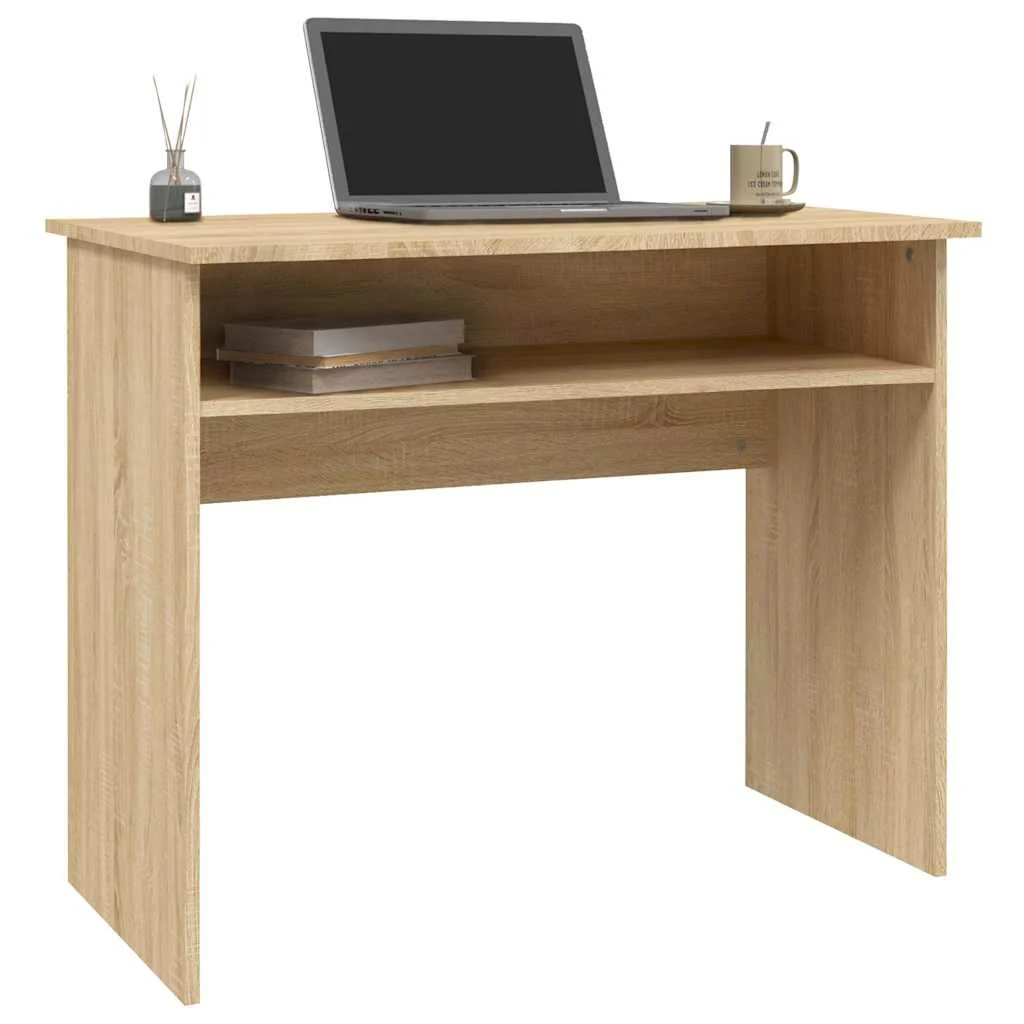 Bureau 90 x 50 x 74 cm chêne sonoma bois d'ingénierie – vue de dessus