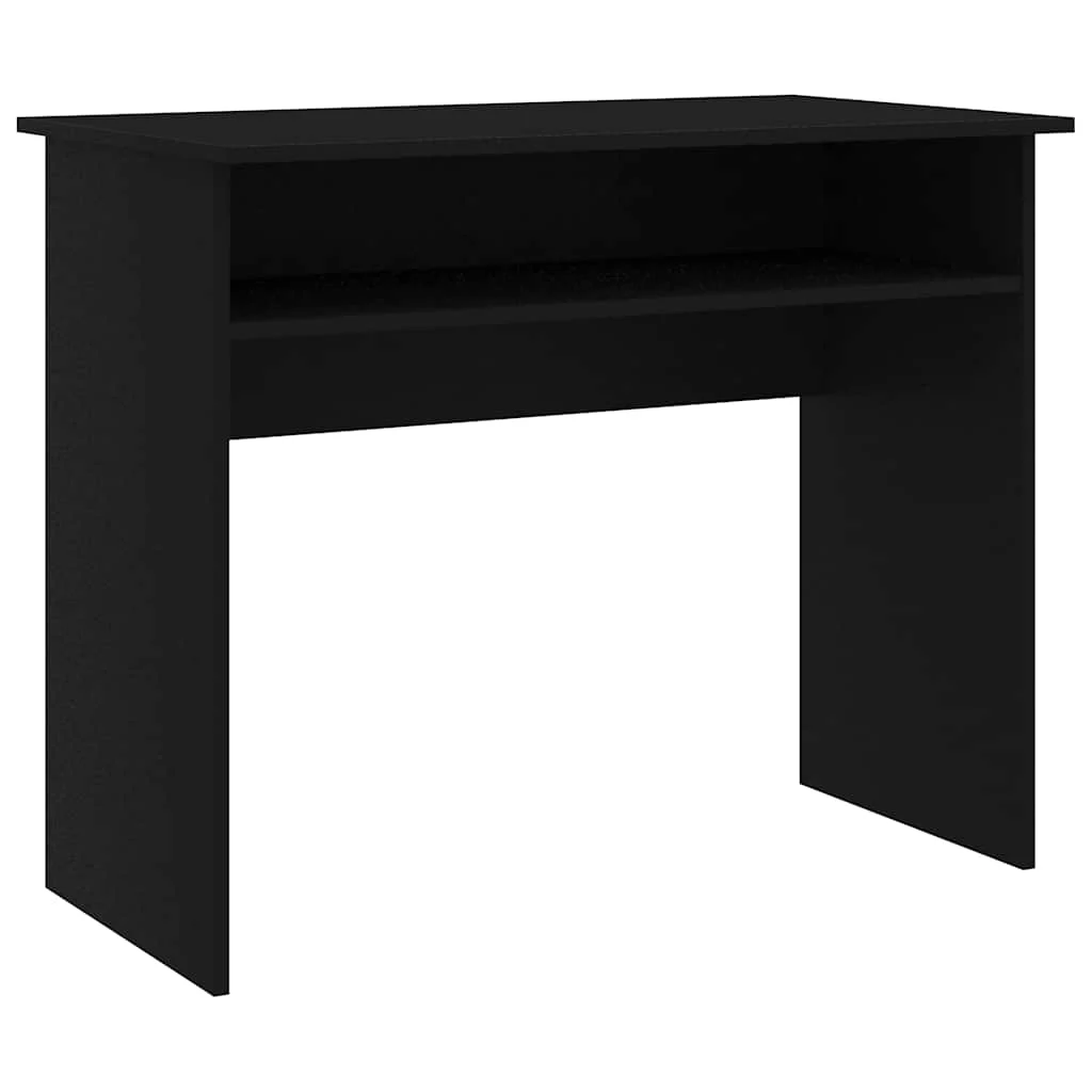 Bureau 90 x 50 x 74 cm noir bois d'ingénierie – vue de côté
