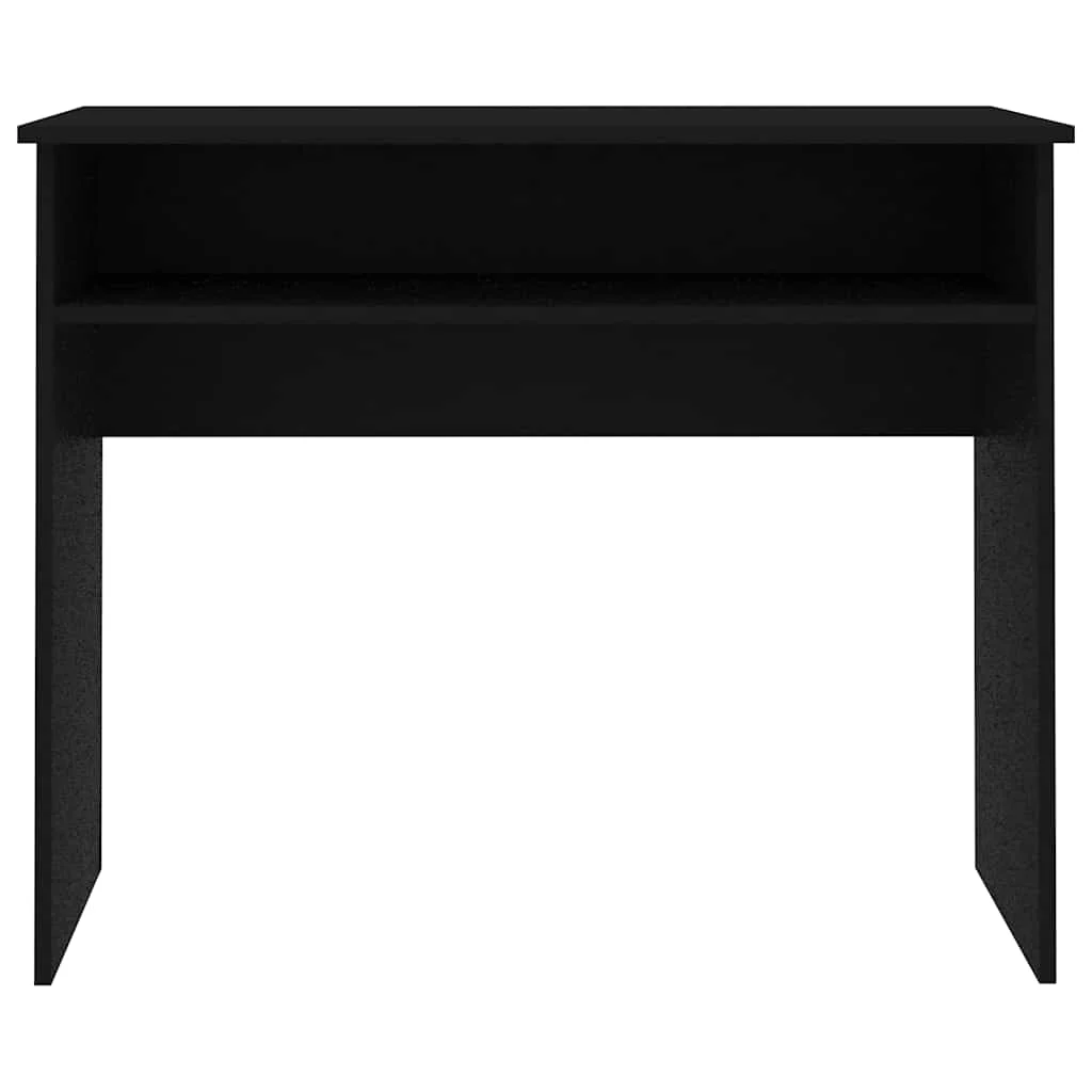 Bureau 90 x 50 x 74 cm noir bois d'ingénierie – vue de détail