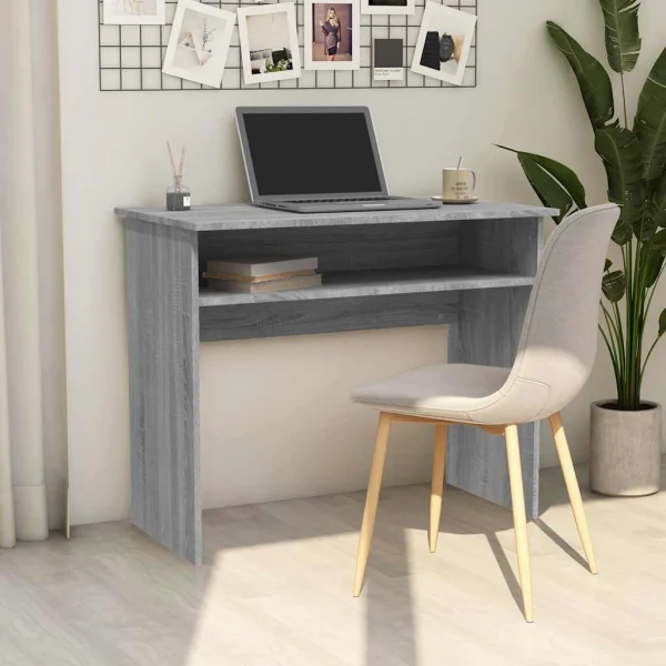 Bureau 90 x 50 x 74 cm sonoma gris bois d'ingénierie – vue d’ensemble