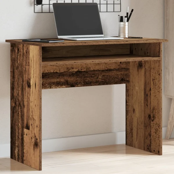 Bureau 90 x 50 x 74 cm vieux bois bois d'ingénierie – vue d’ensemble
