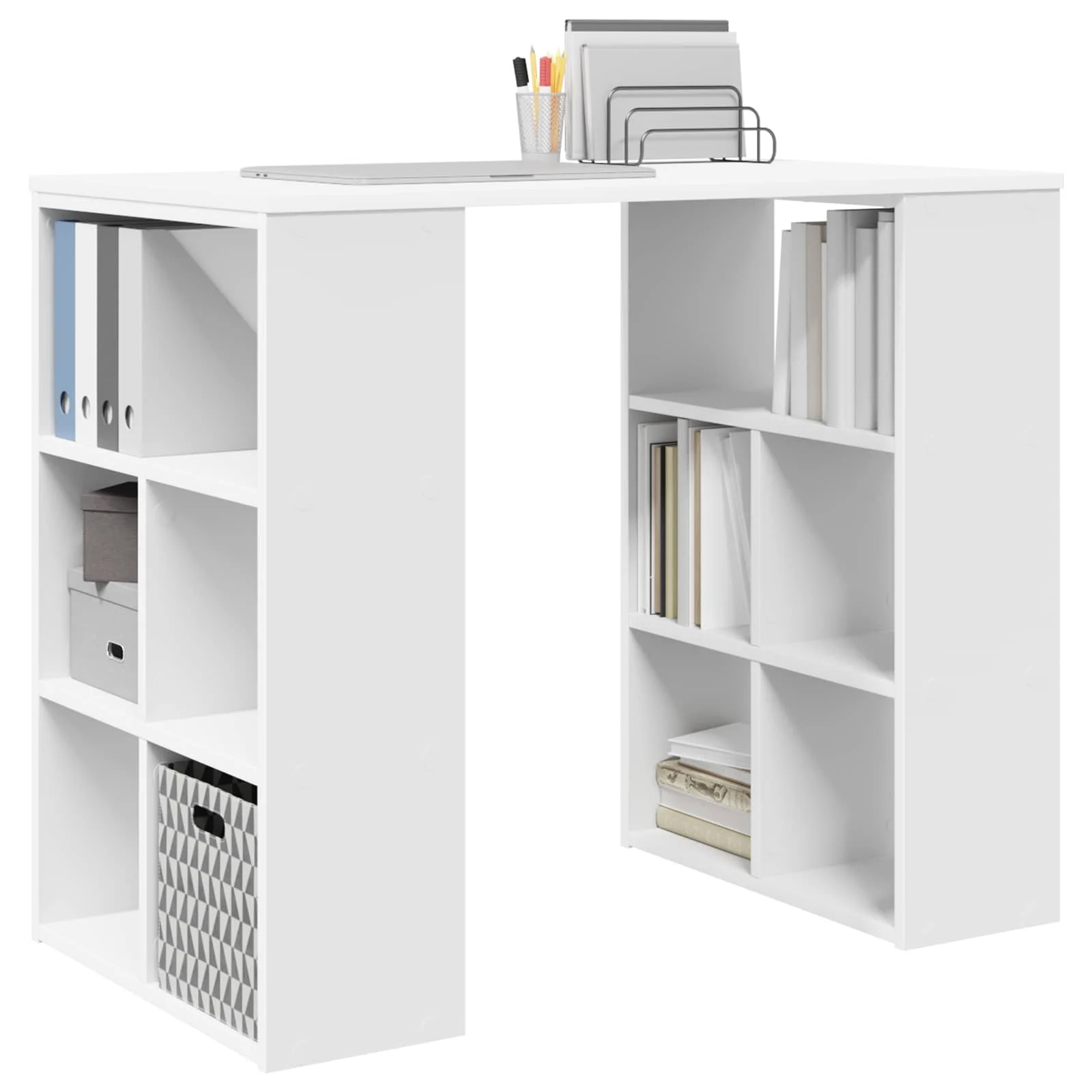Bureau 90 x 50 x 75 cm blanc bois d'ingénierie – vue de détail