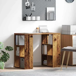 Bureau 90 x 50 x 75 cm bois ancien bois d'ingénierie – vue d’ensemble