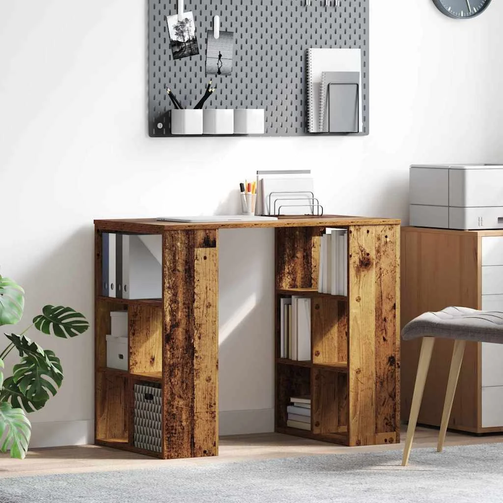 Bureau 90 x 50 x 75 cm bois ancien bois d'ingénierie – vue d’ensemble