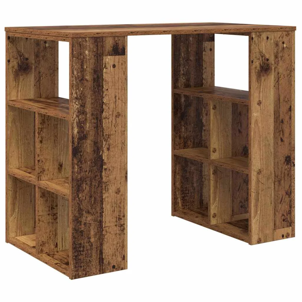 Bureau 90 x 50 x 75 cm bois ancien bois d'ingénierie – vue de côté