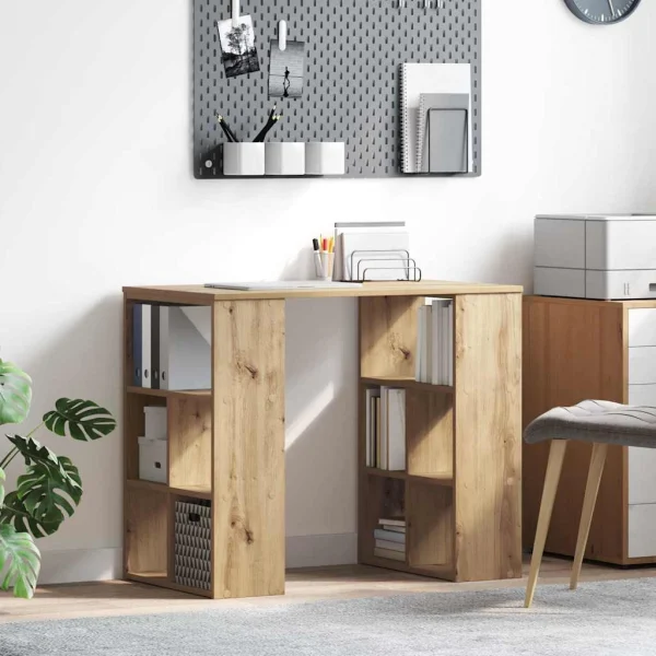 Bureau 90 x 50 x 75 cm chêne artisanal bois d'ingénierie – vue d’ensemble