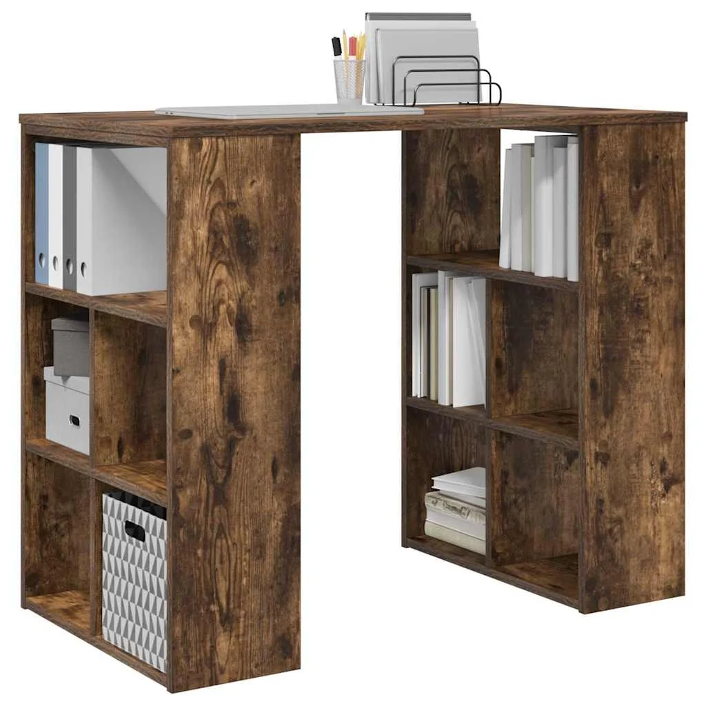 Bureau 90 x 50 x 75 cm chêne fumé bois d'ingénierie – vue de détail