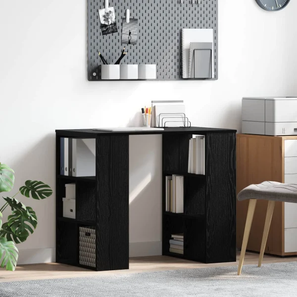 Bureau 90 x 50 x 75 cm chêne noir bois d'ingénierie – vue d’ensemble