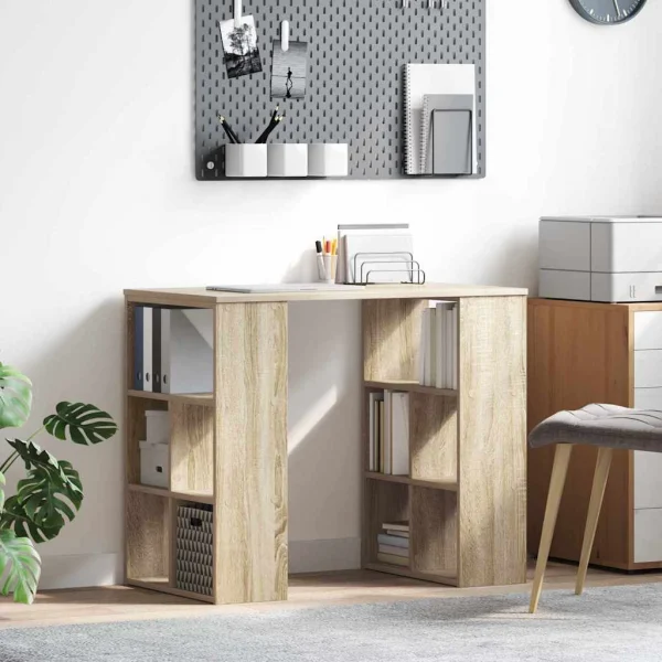 Bureau 90 x 50 x 75 cm chêne sonoma bois d'ingénierie – vue d’ensemble