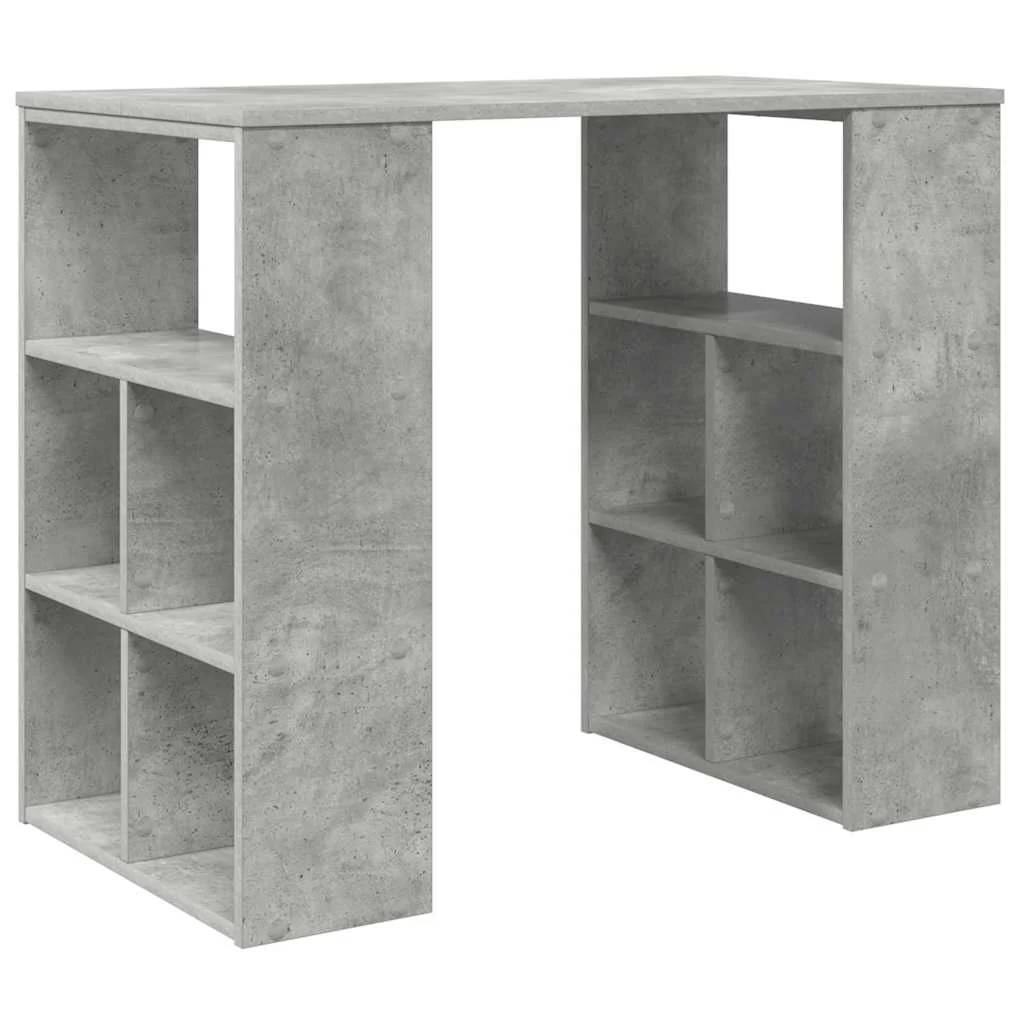 Bureau 90 x 50 x 75 cm gris béton bois d'ingénierie – vue de côté