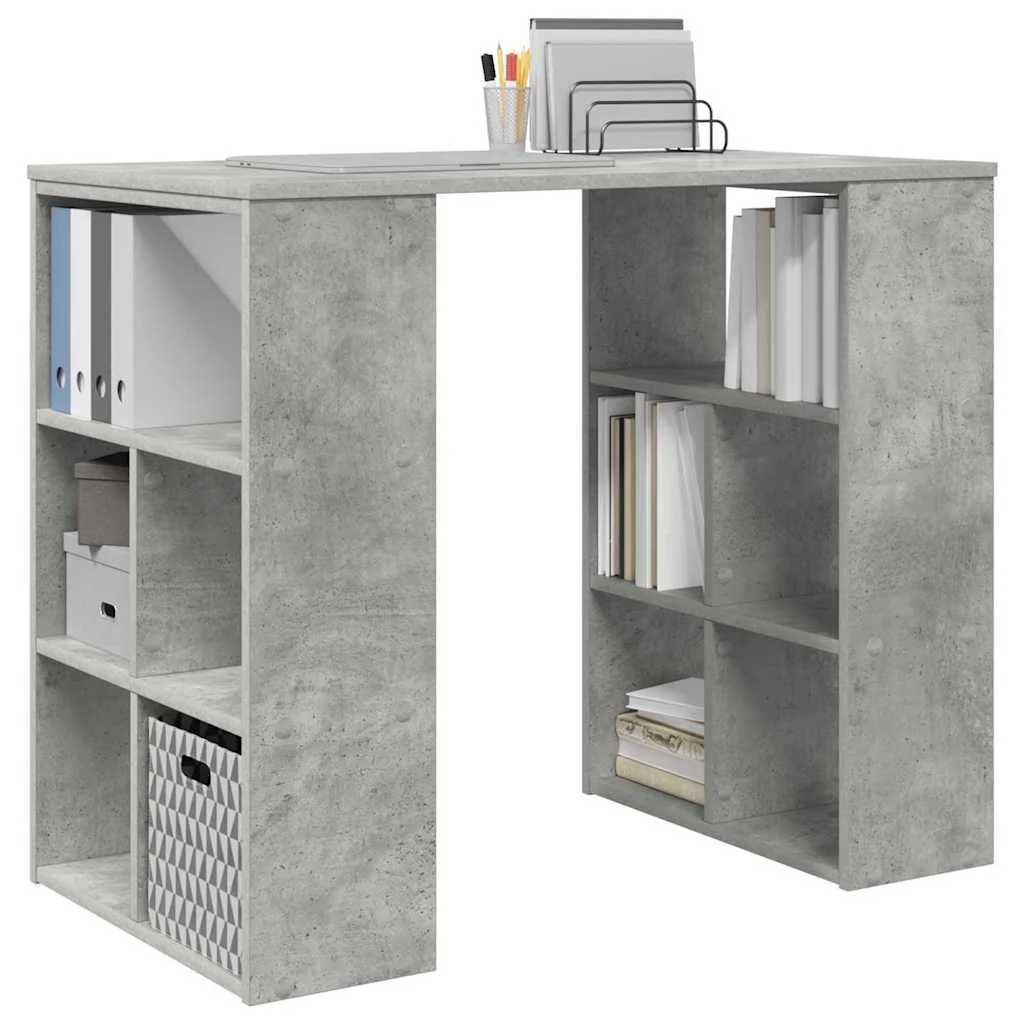 Bureau 90 x 50 x 75 cm gris béton bois d'ingénierie – vue de détail