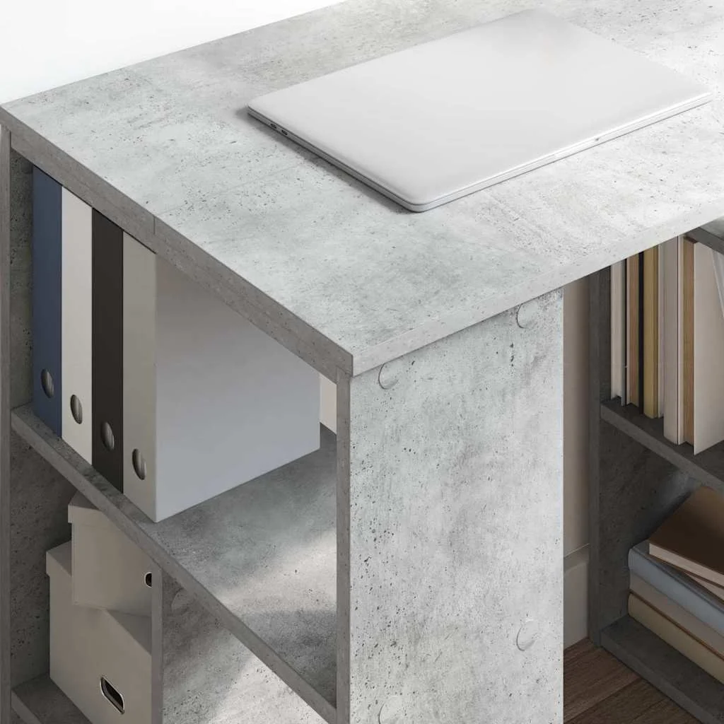 Bureau 90 x 50 x 75 cm gris béton bois d'ingénierie – vue en situation