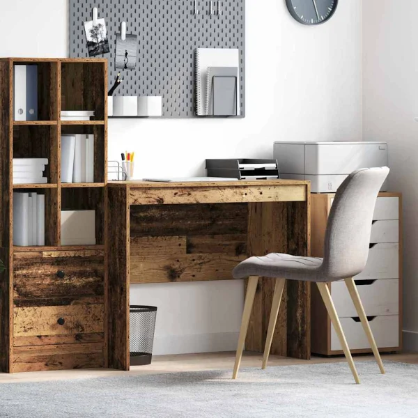 Bureau 90 x 50 x 76 cm bois ancien bois d'ingénierie – vue d’ensemble